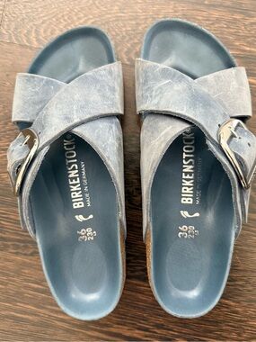 Birkenstock Siena Big Buckle Dusty Blue Sandals 36